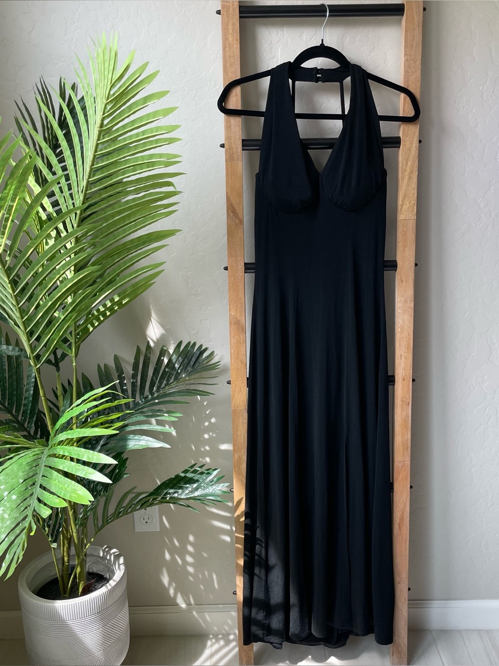 Moda International Black Halter Maxi Dress